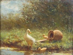 First Steps Out Of The Duck Basket by David Adolph Constant Artz