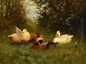Duck Painting by David Adolph Constant Artz