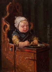 A Child In A High-chair by David Adolph Constant Artz