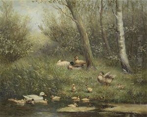 Ducks And Ducklings by David Adolph Constant Artz