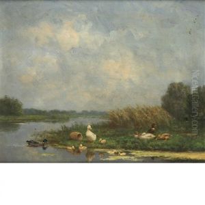 Ducks By A Lake
