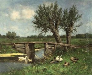 Ducks On The Waterfront by David Adolph Constant Artz