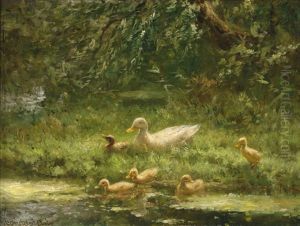 Ducks By The Water by David Adolph Constant Artz