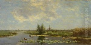 Teichlandschaft Mit Windmuhle Teichlandschaft Mit Windmuhle