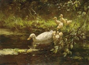 Ducks Watering by David Adolph Constant Artz
