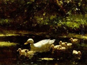 A Duck With Her Ducklings