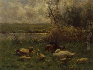 A Family Of Ducks by David Adolph Constant Artz