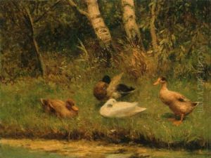 Four Ducks On A Riverbank Four Ducks On A Riverbank