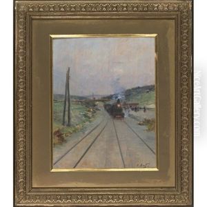 Military On The Lookout (+ Locomotive At The Station, Pair) by Louis Raoul Arus