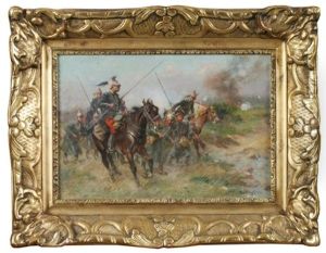 Franzosische Kavallerie Mit Deutschen Gefangenen Im Krieg by Louis Raoul Arus