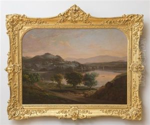 View Of Mount Merino And South Bay, Hudson, Ny, Autumn Twilight by Henry Ary