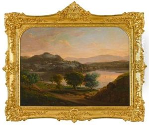 Autumn Twilight, Mount Merino And South Bay, Hudson, New York by Henry Ary