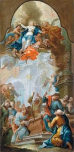 Bozzetto Fur Eine Himmelfahrt Mariens by Cosmas Damian Asam