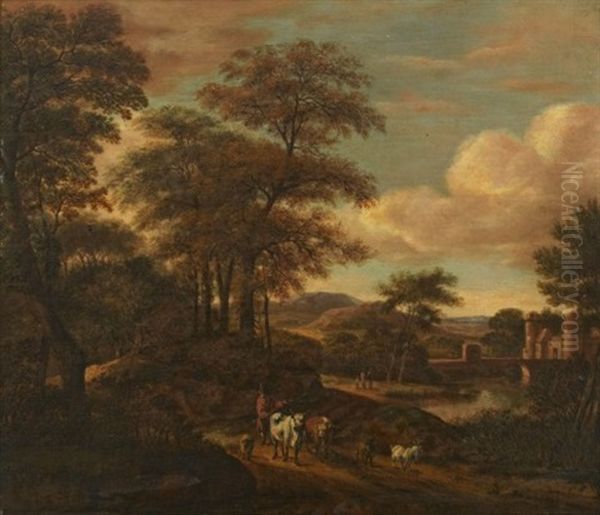 Landskap Med Figurer Och Boskap - view 1