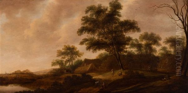 Forested Landscape With Figures By A Farm - view 1