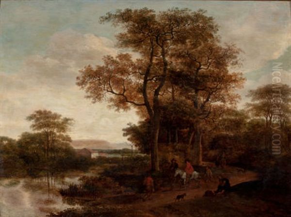Landscape With Travelers Along A Roadway - view 1
