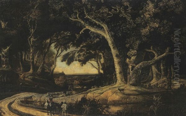 Promeneurs Dans Un Paysage De Foret - view 1
