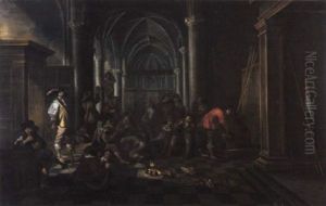 A Guardroom Company In A Church Interior by Pieter Jansz van Asch