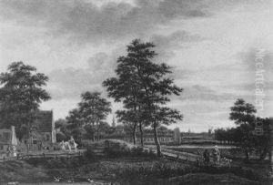 Landschaft In Der Umgebung Von Rotterdam, Im Hintergrund Die Kirche Von Overschie