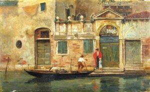 Figures By A Venetiancanal by William Henry Acraman