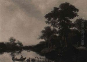 Fluslandschaft Mit Fischerbooten by Pieter Jansz van Asch