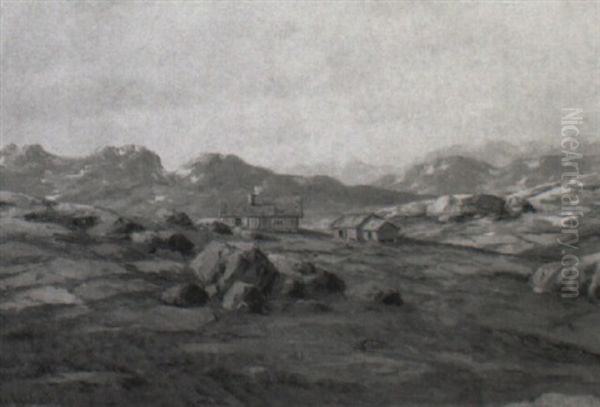 Norse Landskab Med Hytte - view 1