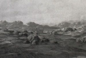 Norse Landskab Med Hytte