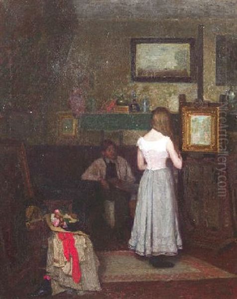 Der Maler Und Sein Modell Im Atelier - view 1