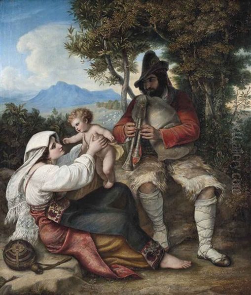 A Shepherd Playing A Tune To His Baby - view 1