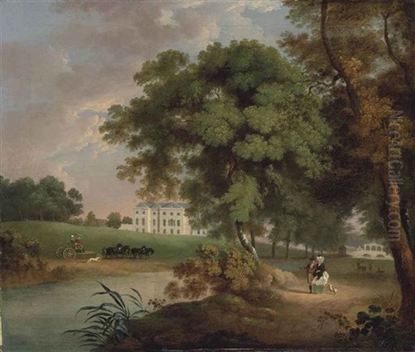 View Of The Rear Of Belan House, Brannockstown, Co. Kildare, Ireland, With Edward Augustus Stratford, 2nd Earl Of Aldborough - view 1