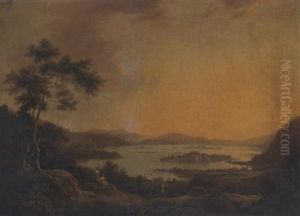 View Of Loch Lene, Lower Lake Killarney, With Old Muckross House In The Foreground by William Ashford