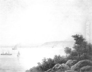 Sidney Harbour By Moonlight by James Ashton