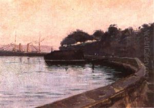 H.m.s. Wallaroo From Lady Macquarie's Chair by Julian Ashton