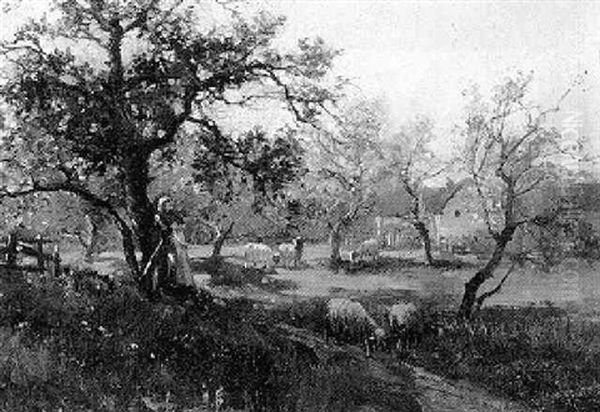 A Shepherdess Resting Under The Blossoming Tree - view 1
