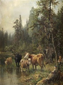 Morgon Vid Skogssjon Morgon Vid Skogssjon