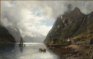 Fjordlandskap Med Figurer by Anders Monsen Askevold