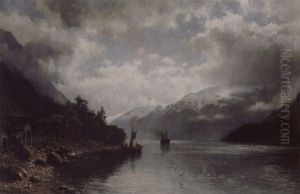 Dampbat I Fjord by Anders Monsen Askevold