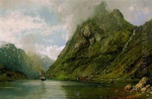 Am Sogndalsfjord In Gudvangen by Anders Monsen Askevold