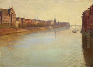 European Cityscape With Channel by Christian Asmussen