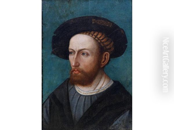 Portrait Of A Gentleman, Bust-length, In A Black Tunic With An Embroidered White Collar - view 1