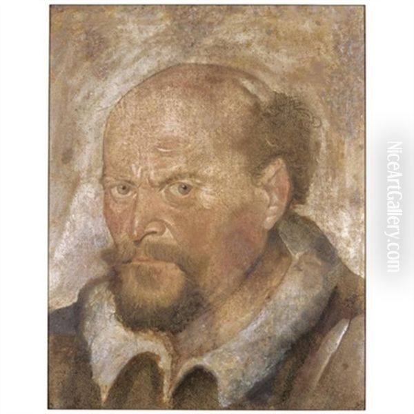 Portrait Of A Bearded Man; (+ Partial Study Of A Madonna And Child, After Raphael, Red Chalk, Verso) - view 1