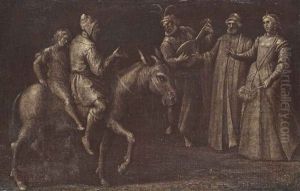Scenes From Aesop's Fable Of The Miller And His Son (2 Works) by Amico Aspertini