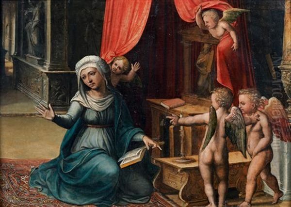 La Vierge De L'annonciation Avec Des Anges - view 1