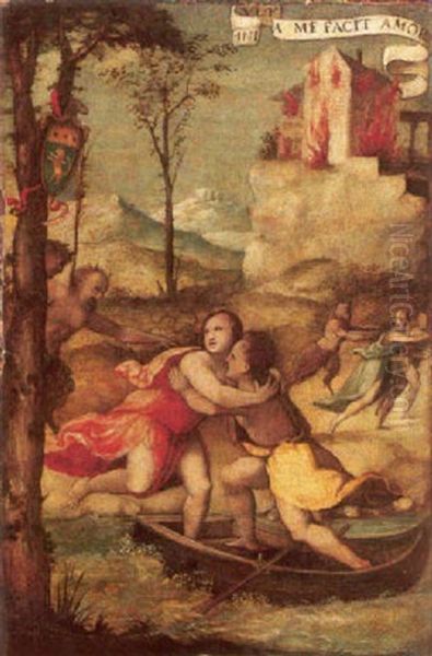 A Mountainous Landscape With Satyrs Pursuing Nymphs - view 1