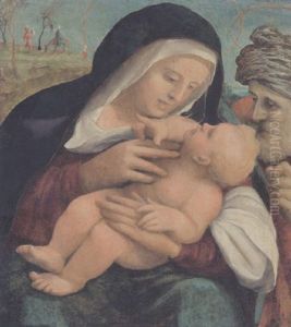 La Sacra Familia, Nel Fondo La Fuga In Egitto by Amico Aspertini