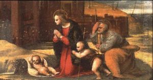 La Sainte Famille Avec Saint Jean Baptiste by Amico Aspertini