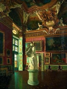 Blick In Die Sala Di Giove Der Galleria Palatina Im Palazzo Pitti In Florenz by Antonio Maria Aspettati