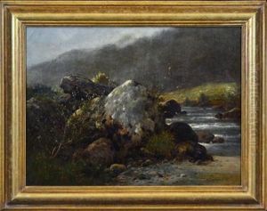 Landscape With Rocks And Stream by Reginald Aspinwall