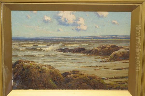 Beach Scene, With Shrimp Boats In The Distance - view 1