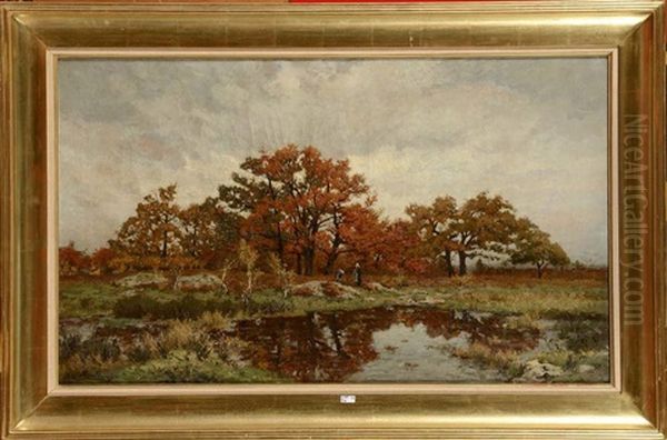 Fagoteuses Au Bord D'un Etang En Automne - view 1